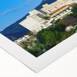 Art deco poster of an Algerian landscape in muted earth tones on rolled canvas, suitable for dining room wall art.