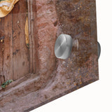 Large abstract wall art depicting Ethiopian scenery in muted earth tones on acrylic glass, suitable for dining room ambiance.