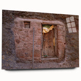 Large abstract wall art depicting the Ethiopian scenery in muted earth tones on acrylic glass.