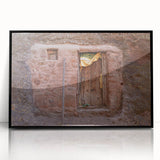 Large abstract wall art depicting an Ethiopian landscape in muted earth tones on a framed acrylic.