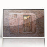 Framed acrylic print of an Ethiopian landscape featuring muted earth tones, ideal for nursery wall art.