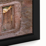 Extra large framed canvas featuring a textured depiction of an Ethiopian landscape in vibrant, colorful hues.