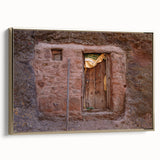 Framed canvas landscape art painting depicting a vibrant Ethiopian scenery, ideal for living room decor.