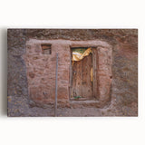 Large black and white stretched canvas of an Ethiopian landscape, ideal for kitchen wall art.