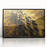 Large abstract wall art depicting a Kenyan landscape in muted earth tones on a framed acrylic panel.
