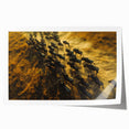 Extra large rolled print depicting a serene Kenyan landscape with vibrant greenery and a distant mountain.