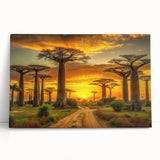 Black and white stretched canvas of Madagascar scenery, ideal for kitchen wall art or bedroom ambiance.