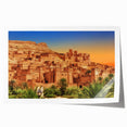 Extra large rolled print of Moroccan scenery with vibrant floral designs, ideal for art wall dining room.
