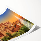 Extra large rolled canvas print featuring line art flowers in monochrome, ideal for large living room wall art.