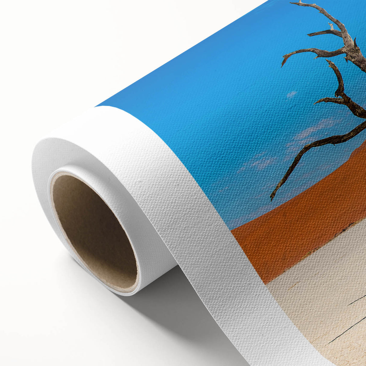 Art Deco poster of African scenery in Namibia with warm earth tones on rolled canvas, suitable for nursery wall art.