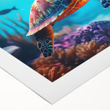 Art deco poster of Seychelles scenery on rolled canvas, featuring pastel shades, ideal for dining room wall art.