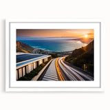 Abstract art print of a South African landscape in muted earth tones on a framed canvas, suitable for dining room decor.