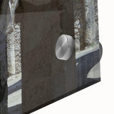 Large abstract wall art depicting a Tanzanian landscape in muted earth tones on acrylic glass, ideal for dining room decor.