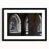 Extra large wall art depicting abstract African scenery in colorful, textured prints on a framed black mat.