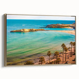 Framed canvas featuring a vintage-style landscape of Tunisia in muted gold and black tones, ideal for bedroom wall art.