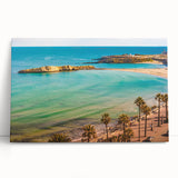Black and white stretched canvas featuring a Tunisian landscape, ideal for kitchen wall art or bedroom decor.