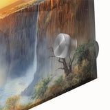 Large abstract wall art depicting Zambia's landscape in muted earth tones on acrylic glass.