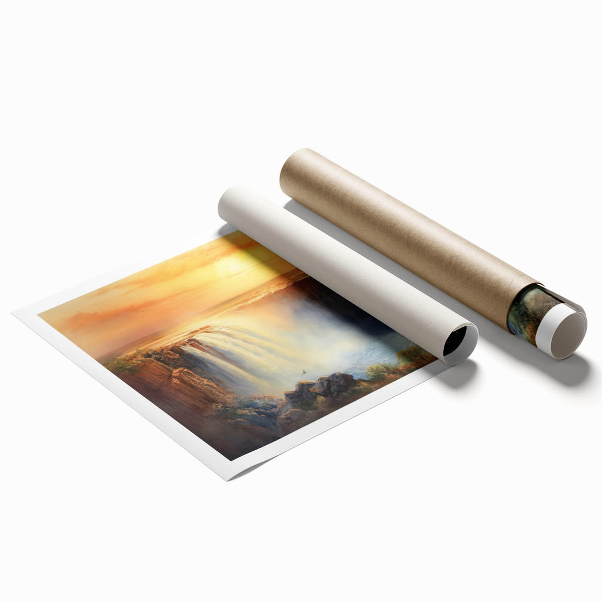 Extra large rolled print depicting a vibrant African savannah scene, ideal for classy bathroom wall art.