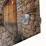 Large abstract wall art depicting mid-century modernist styles in muted earth tones on acrylic glass.