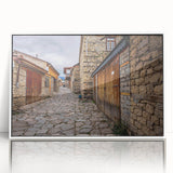 Art deco poster featuring a vibrant skyline of Baku, Azerbaijan in acrylic, ideal for modern nursery wall art.