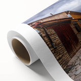 Art deco poster featuring a serene Azerbaijani landscape on rolled canvas, suited for nursery wall art or dining room decor.