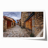 Extra large rolled print of a floral Azerbaijani landscape in muted earth tones, ideal for art wall dining room.