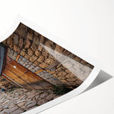 Extra large wall art featuring line art flowers in muted green and white tones on a rolled print.