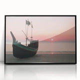 Large abstract wall art featuring a vibrant, colorful depiction of a Bangladesh landscape on a black-framed acrylic print.