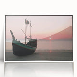 Art deco poster of Bangladesh scenery on framed acrylic, featuring muted earth tones, ideal for modern art wall decor.