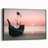 Black and white landscape art painting of a serene Bangladesh scenery on framed canvas, ideal for bedroom wall art.