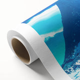 Art deco style poster of Bhutan scenery in muted earth tones on rolled canvas, ideal for nursery wall art.