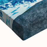 Large art depicting a black and white landscape of Bhutan on stretched canvas, suitable for bedroom wall decor.