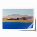 Rolled print of a Tibetan landscape in muted earth tones, ideal for art wall dining room.