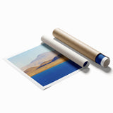 Extra large rolled print depicting a serene Tibetan landscape in soft pastel shades, ideal for classy bathroom wall art.