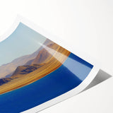 Extra large wall art featuring line art flowers in a Tibetan landscape, printed on rolled canvas.