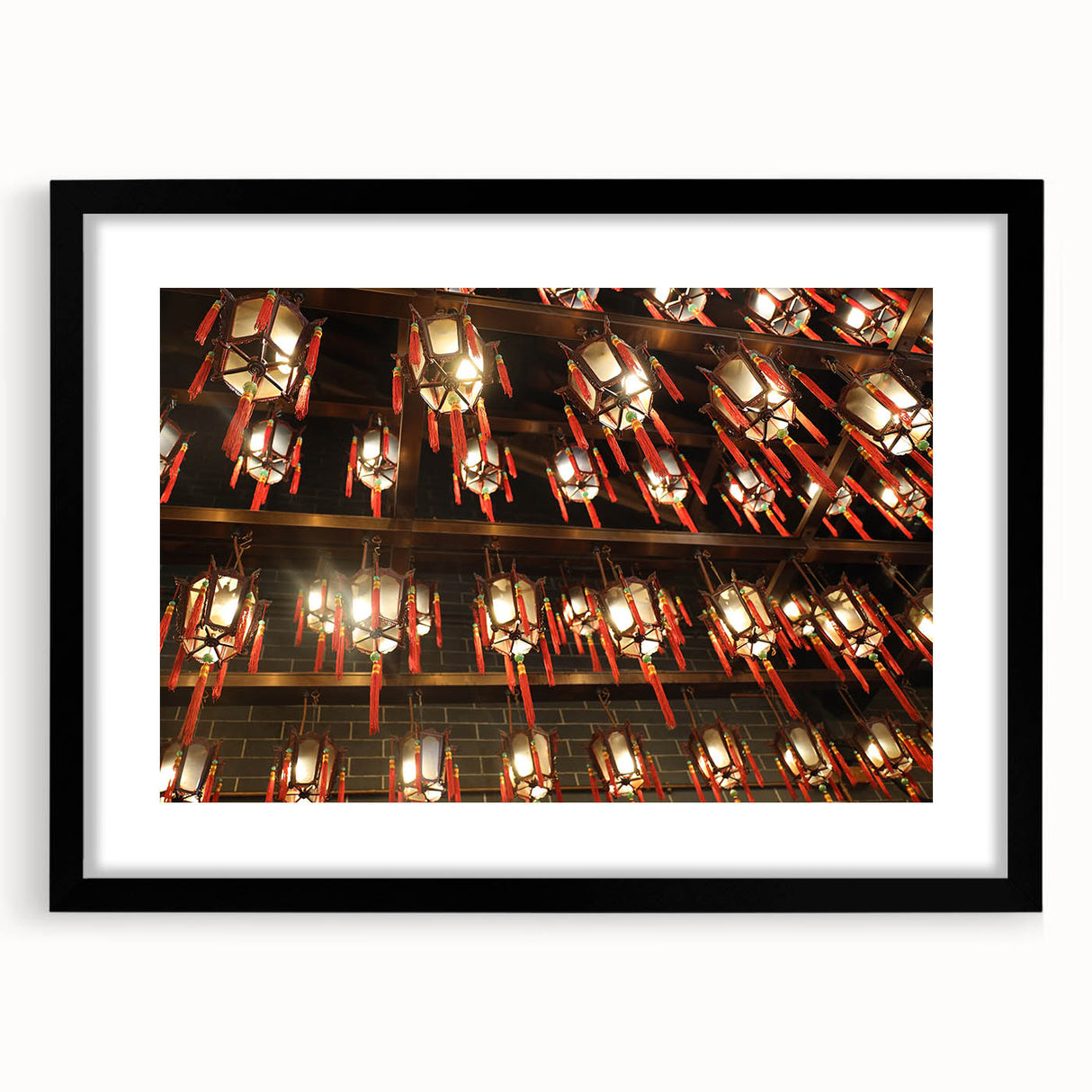 Abstract art print of Hong Kong skyline with vibrant colors on a textured, extra large canvas, ideal for living room decor.
