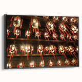 Framed canvas of black and white Hong Kong landscape art, ideal for bedroom wall decor.
