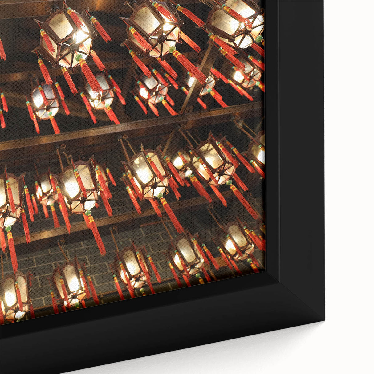 Framed canvas featuring a textured Hong Kong skyline in black with vibrant colorful accents, ideal for living room decor.