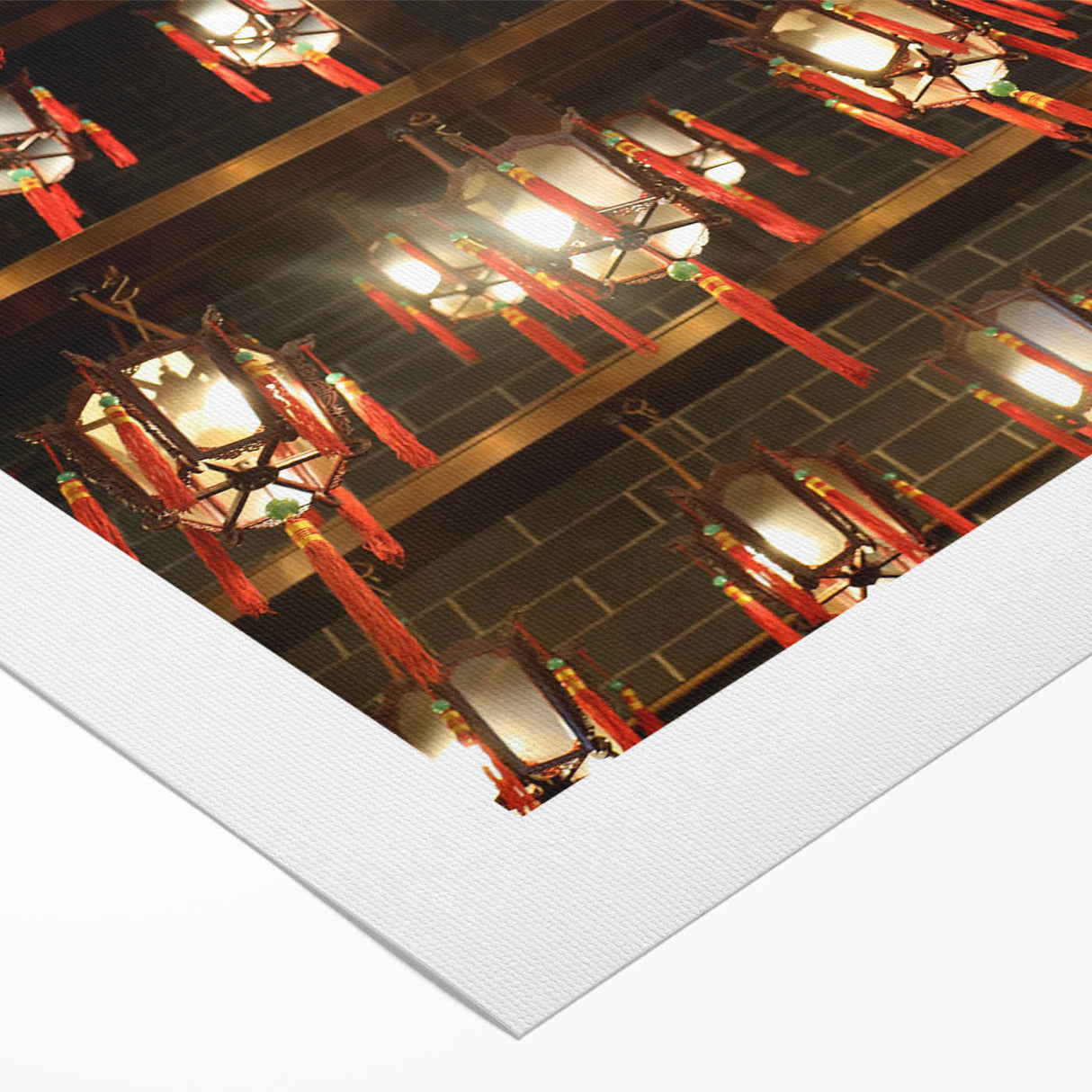 Art deco poster of Hong Kong skyline in muted gray and blue tones on rolled canvas, suitable for dining room decor.