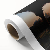 Art Deco poster of Indian scenery in vibrant colors on rolled canvas, ideal for nursery wall art.