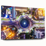 Large abstract wall art depicting a vibrant Indonesian landscape on acrylic glass, suitable for bedroom or dining room decor.