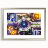 Textured abstract art print of Indonesian scenery in muted earth tones, framed with a silver mat, suitable for bedroom decor.