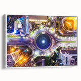 Vintage poster art of an Indonesian landscape on framed canvas, featuring vibrant colors, ideal for living room decor.