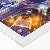 Art deco poster featuring a serene Indonesian landscape in muted green and blue tones, printed on rolled canvas.