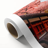 Art Deco poster of Kyoto scenery on rolled canvas, with pastel shades, ideal for nursery wall art.