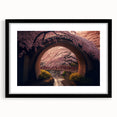 Extra large abstract art print featuring a colorful, textured scenery of a Japanese landscape on a framed canvas.