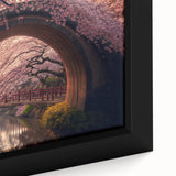 Extra large framed canvas featuring a textured, colorful Japanese scenery in muted earth tones, ideal for living room decor.
