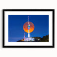 Extra large abstract art print featuring colorful, textured imagery of a Korean landscape on a black framed canvas.
