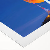 Art deco poster featuring a serene Korean landscape in muted earth tones on rolled canvas, suited for dining room decor.