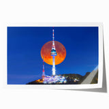 Extra large rolled print featuring a serene Korean landscape with soft pastel colors, ideal for dining room wall art.